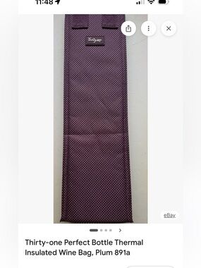 thirty-one Plum Polka Dot Insulated Bottle Tote